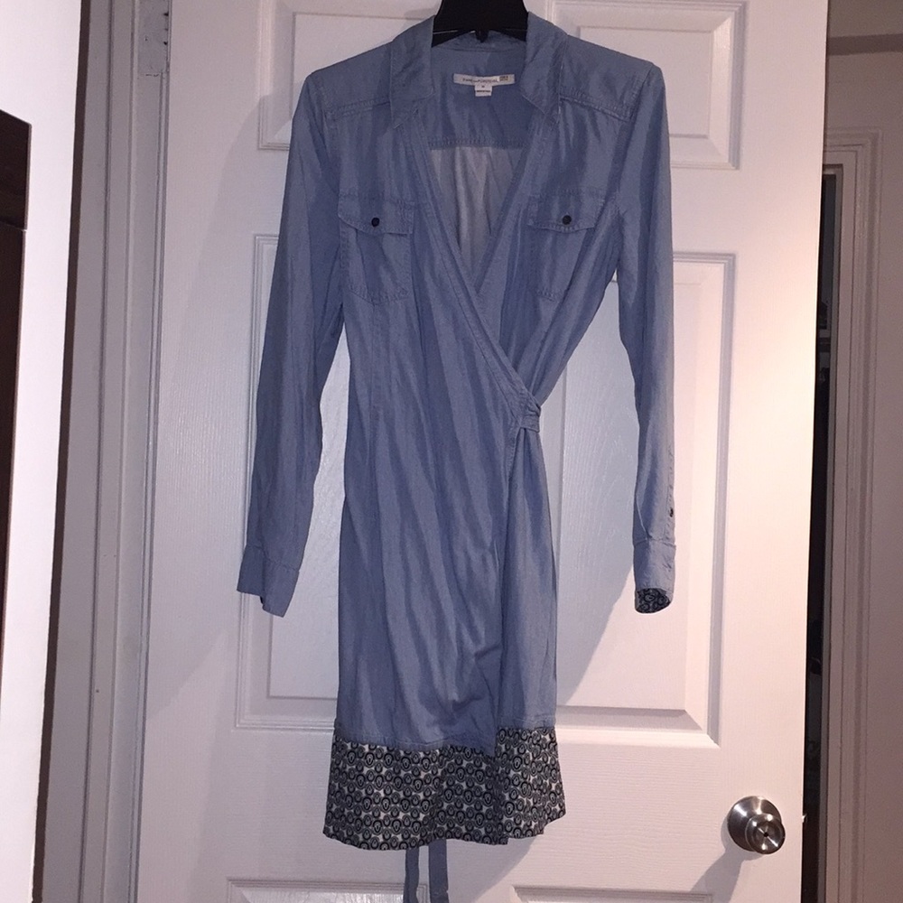 DVF savion denim wrap shirtdress sz 10